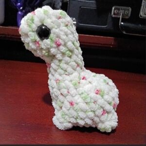 Fluffy dino crochet plushie